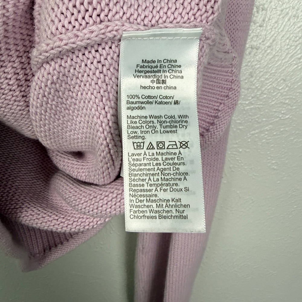 J.Crew Heritage Rollneck Cotton Sweater Peppermint Ice Lilac Purple Medium - Picture 7 of 9